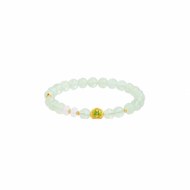 Gentle Renewal-Cold Enamel Butterfly Prehnite Bracelet