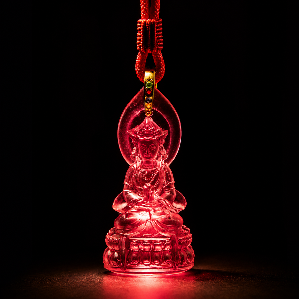 Longevity Buddha Liuli Pendant–Peace. Protection & Long-Life Blessings