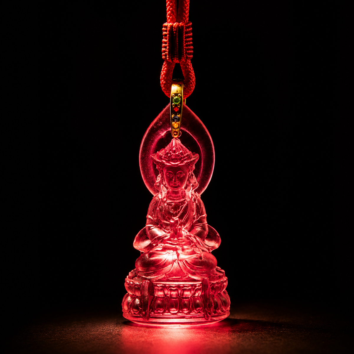 Longevity Buddha Liuli Pendant–Peace. Protection & Long-Life Blessings