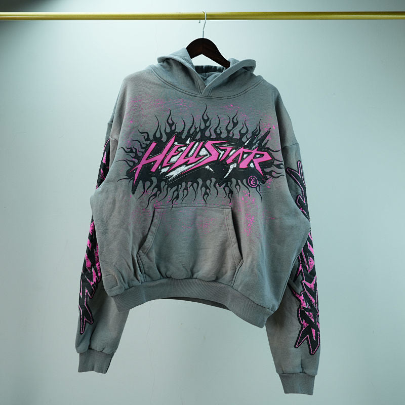 Hellstar Future Flame Hoodie Grey
