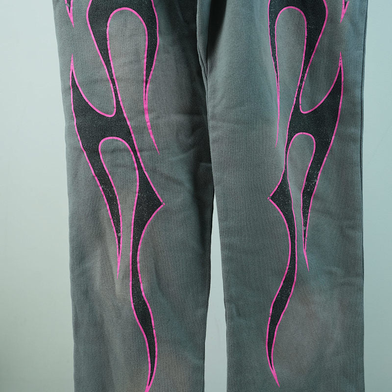 Hellstar Grey Future Flame Sweatpants