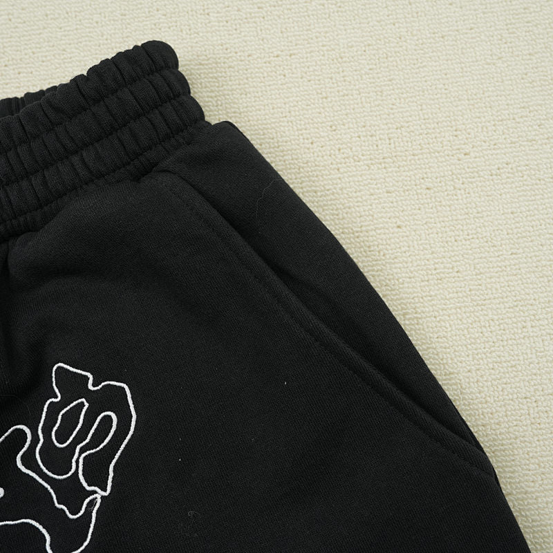 Sp5Der Og Logo Embroidered Sweatshort Black
