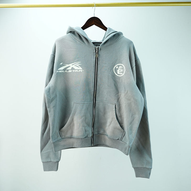 Hellstar Studios Zip Hoodie Gray