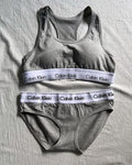 Calvin Klein Bralette Set - Gray/White