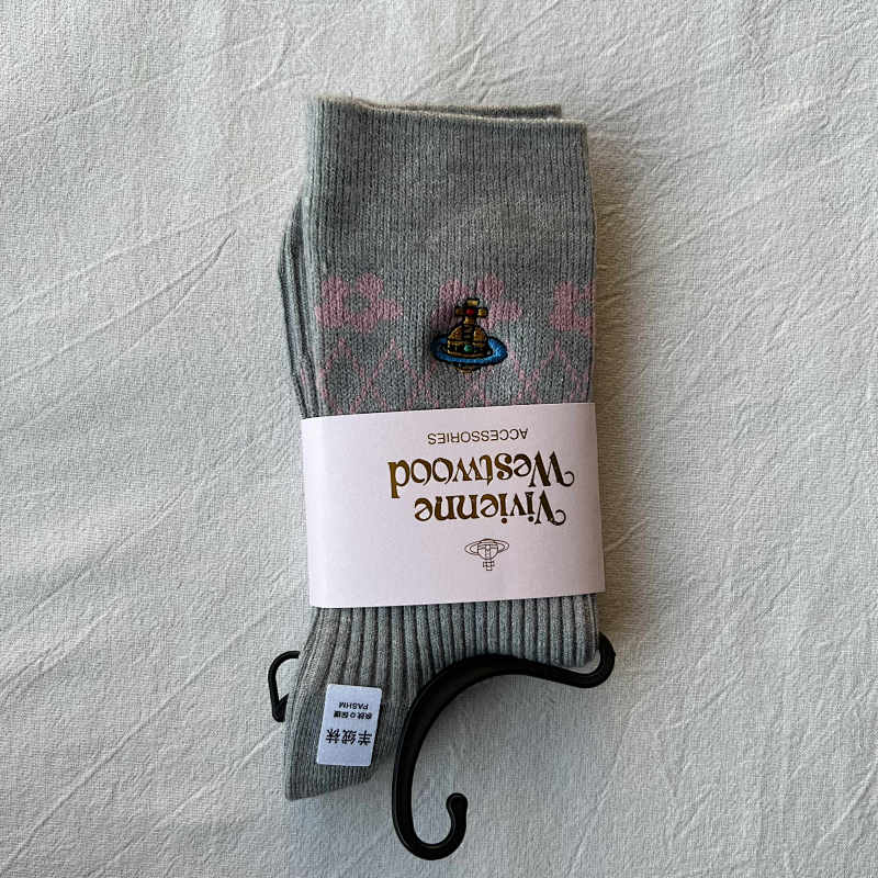 Patterned Crew Socks Collection Multiple Colors