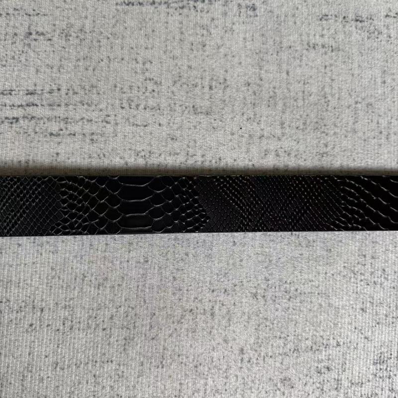 Snakeskin-Embossed Belt - Black