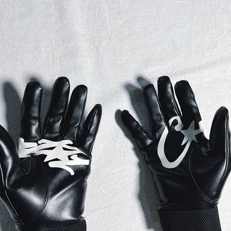 Nike Leather Gloves - Black/White/Blue