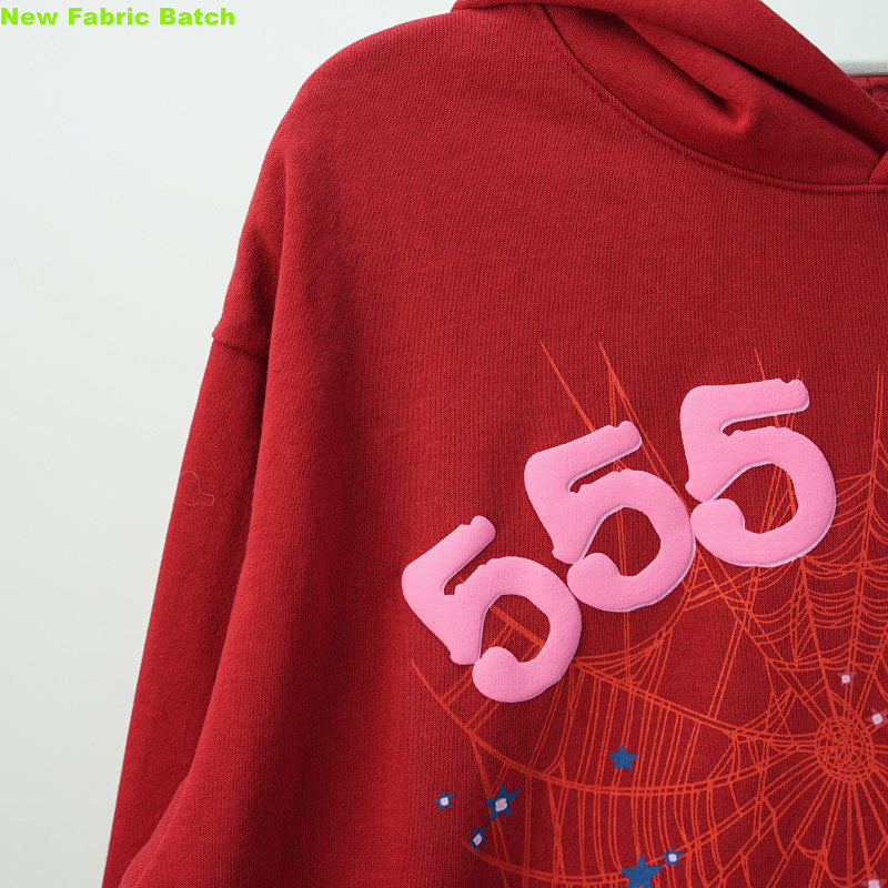 Sp5Der Worldwide Red Angel Number 555 Hoodie