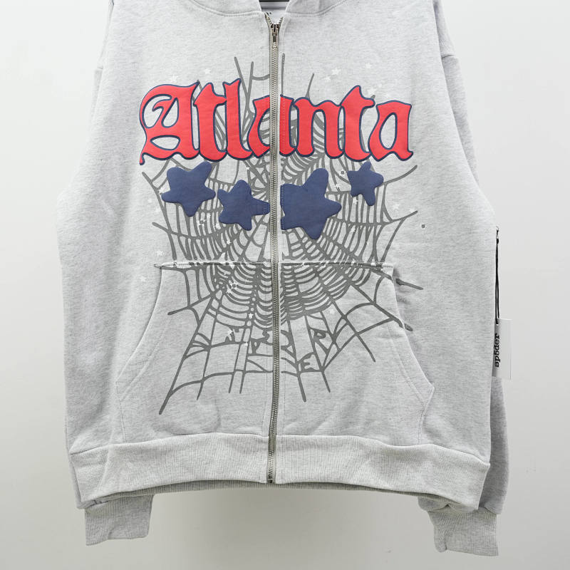Sp5Der Atlanta Full Zip Hoodie Heather Grey