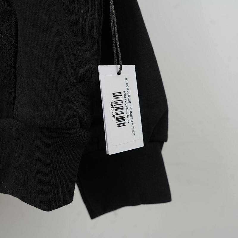 Sp5der Angel Number Hoodie Black