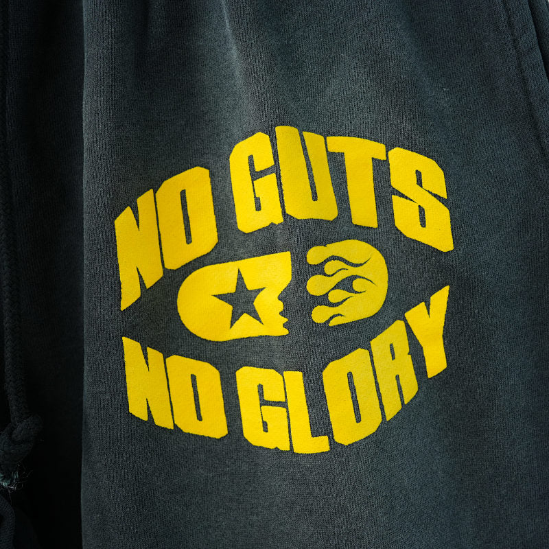 Hellstar No Guts No Glory Closed Elastic Bottom Sweatpants Midnight Dye Black