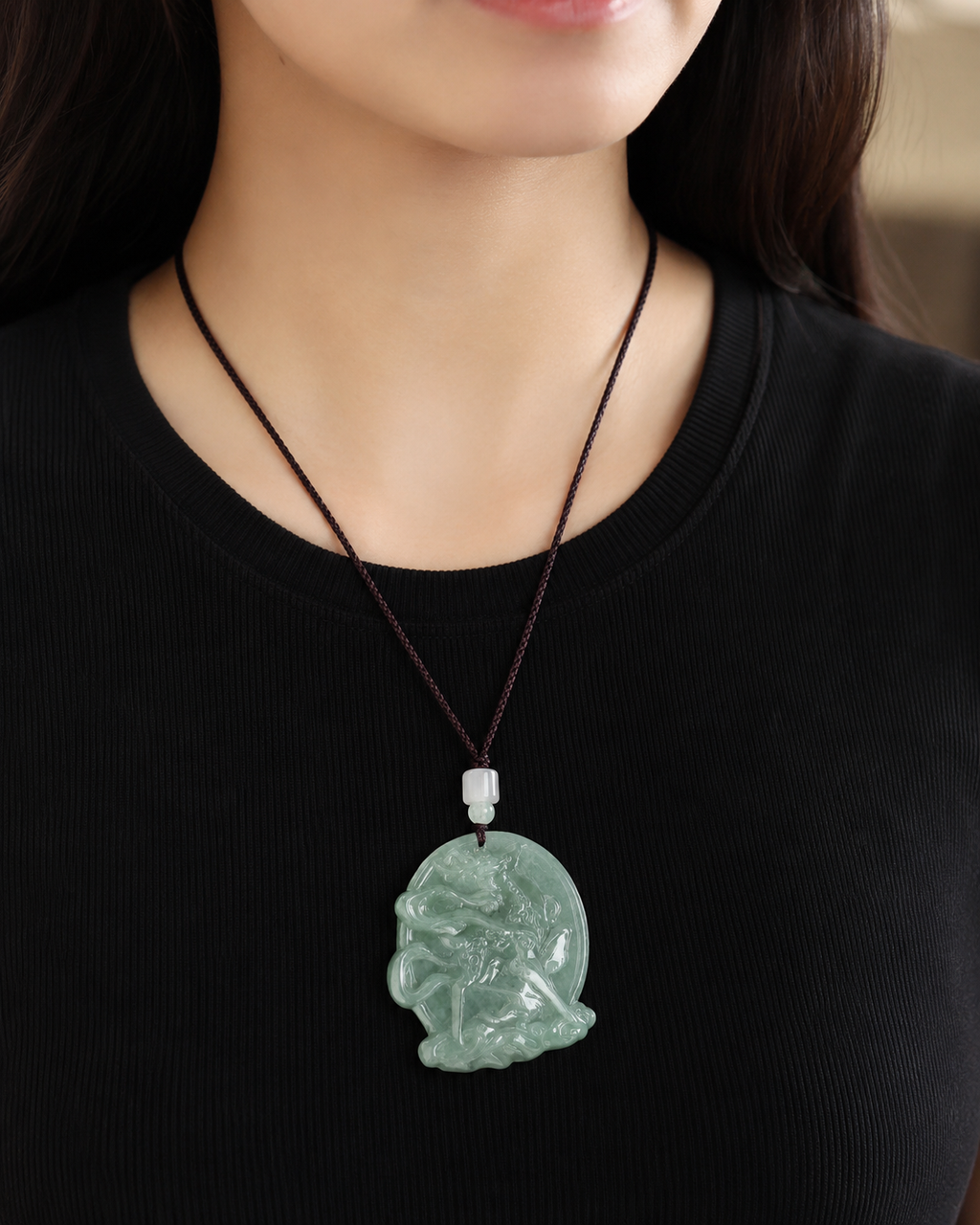 Nine-Colored Deer Jade Pendant-Kindness, Integrity & Justice