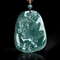Snow Plum Deer Jade Pendant-Longevity, Success & Lasting Blessings