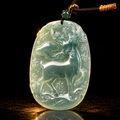 The Sacred Forest-Icy Jadeite Nine Colored Deer Spiritual Amulet