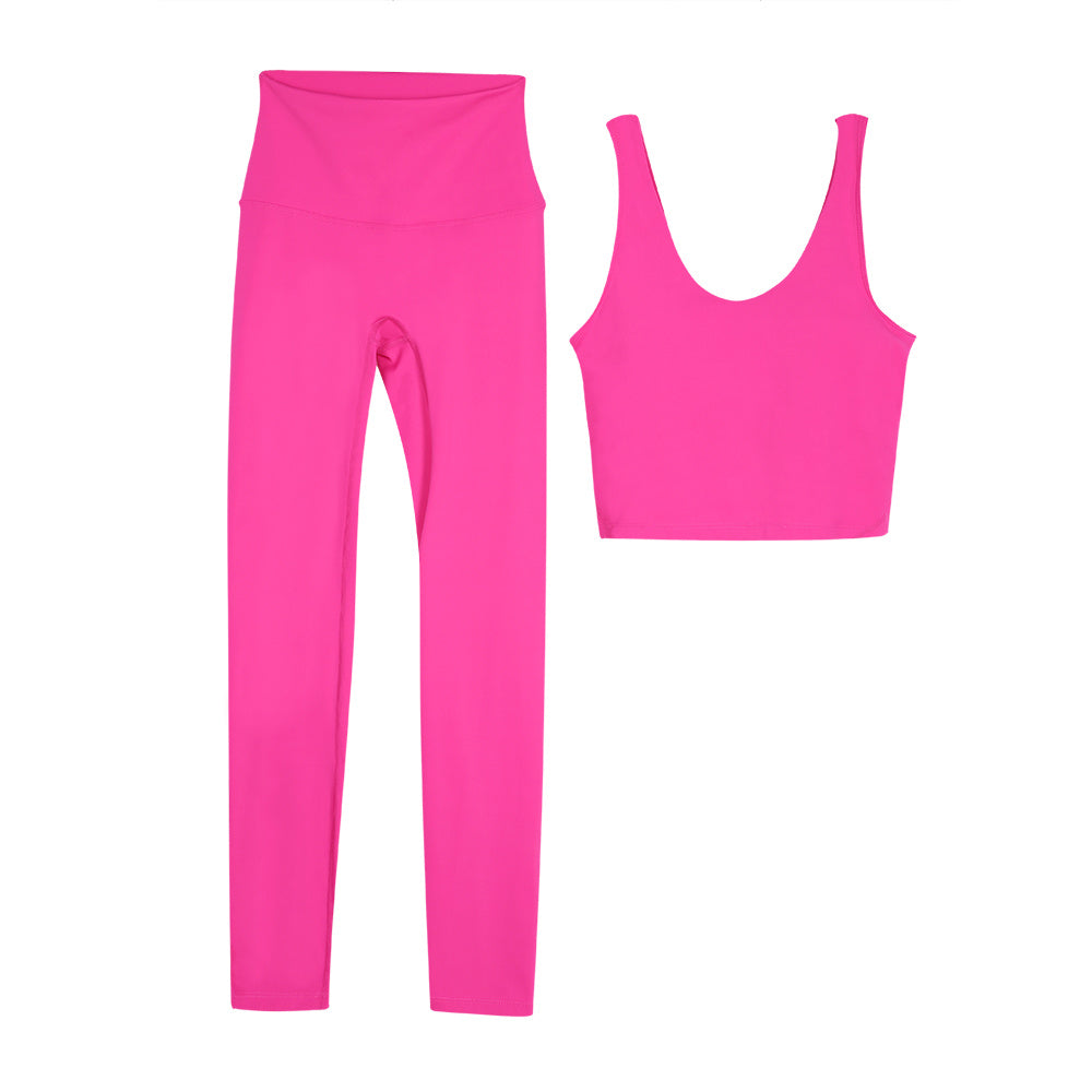 Airlift Bra + High-Waist Legging Set - Hot Pink