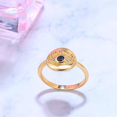 Diamond Studded Evil Eye Protection Ring