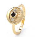 Diamond Studded Evil Eye Protection Ring