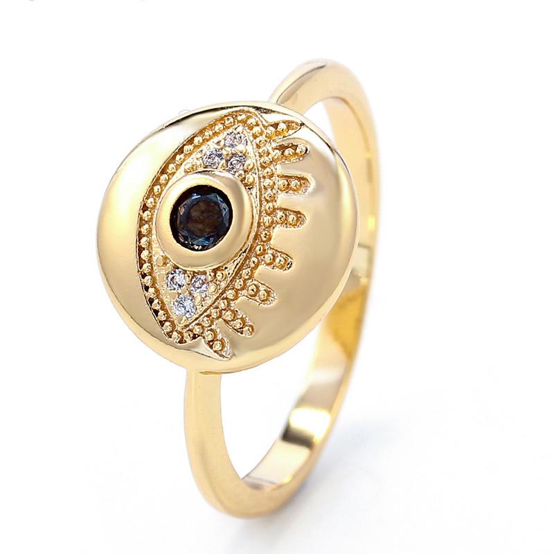 Diamond Studded Evil Eye Protection Ring