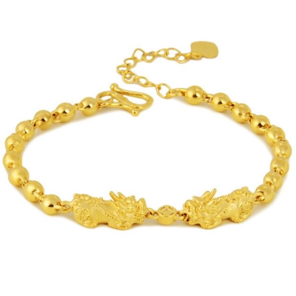 Double Gold Pixiu Fortune & Luck Bracelet