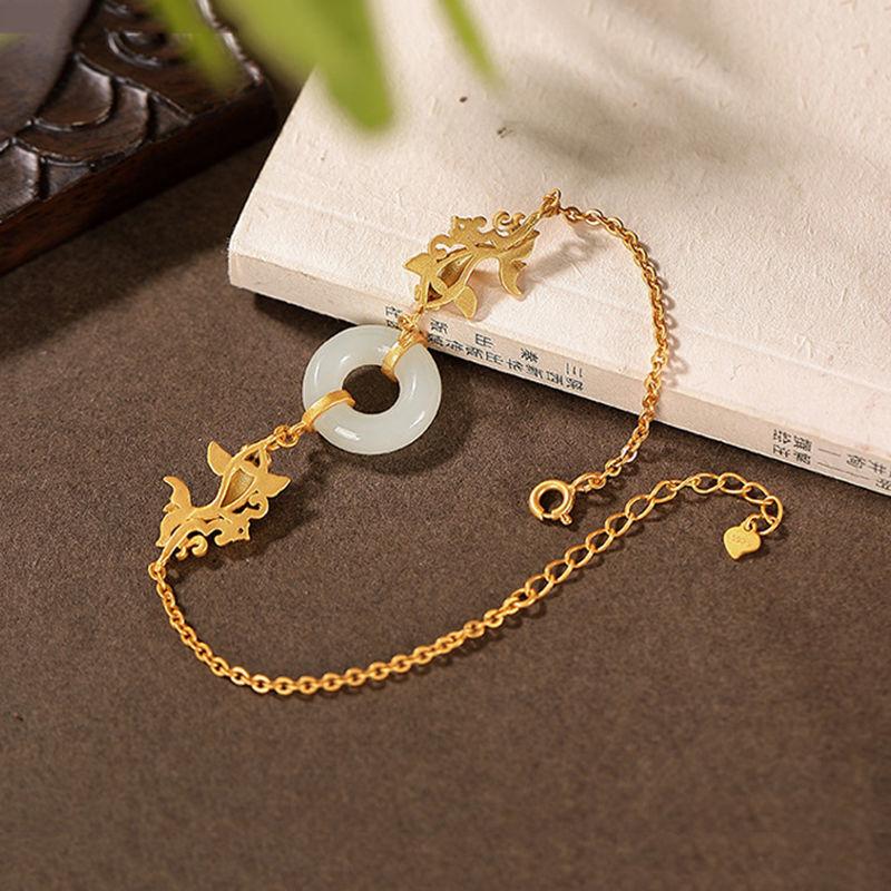 Double Koi Fish Jade Bracelet