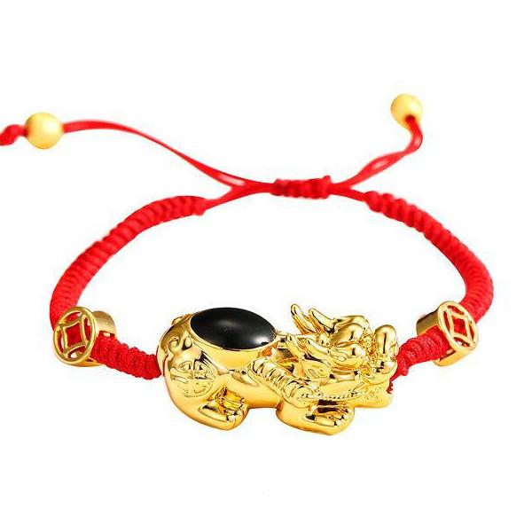 Double Pixiu Agate Wealth Red Rope Bracelet