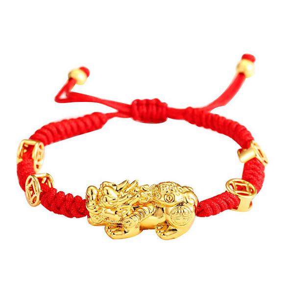 Double Pixiu Agate Wealth Red Rope Bracelet