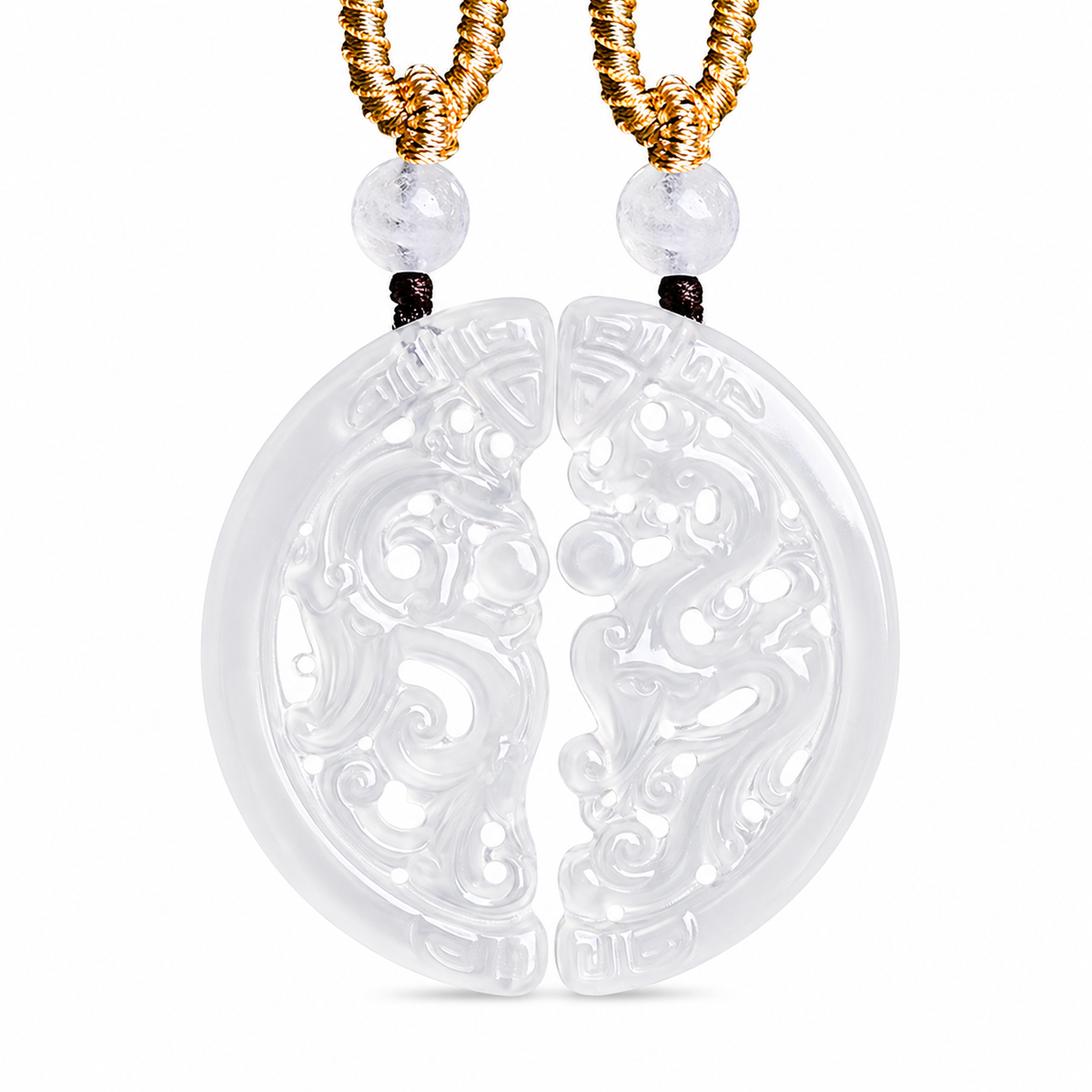 Dragon & Phoenix Hollow Design Aaget Pendant Set – Unity. Love & Lifelong Bond