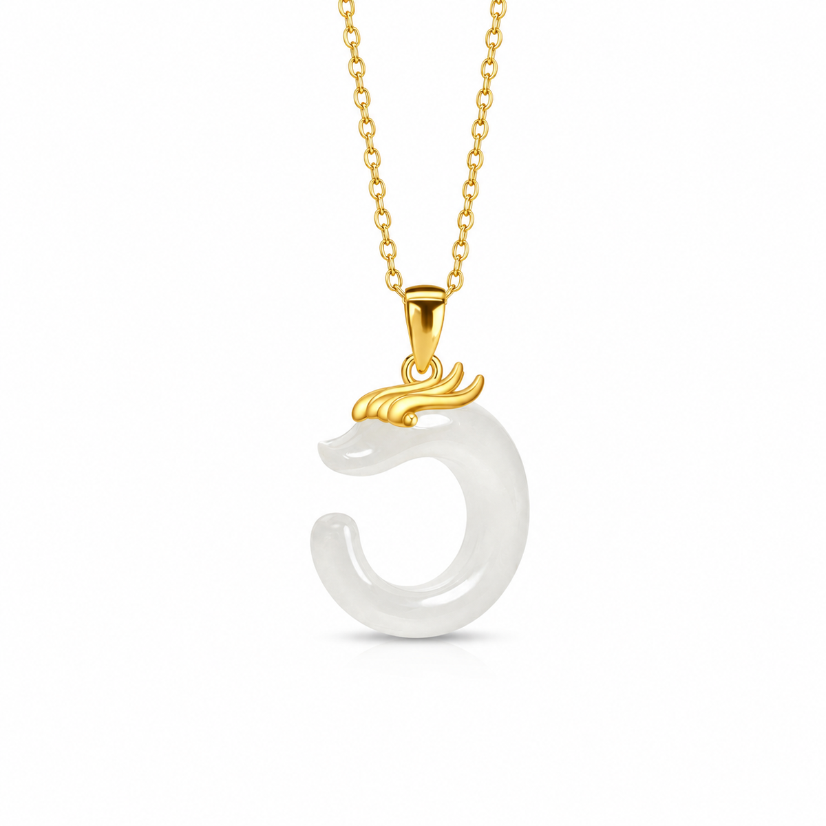 Zodiac Dragon Jade Necklace Pendant -Fortune Prosperity