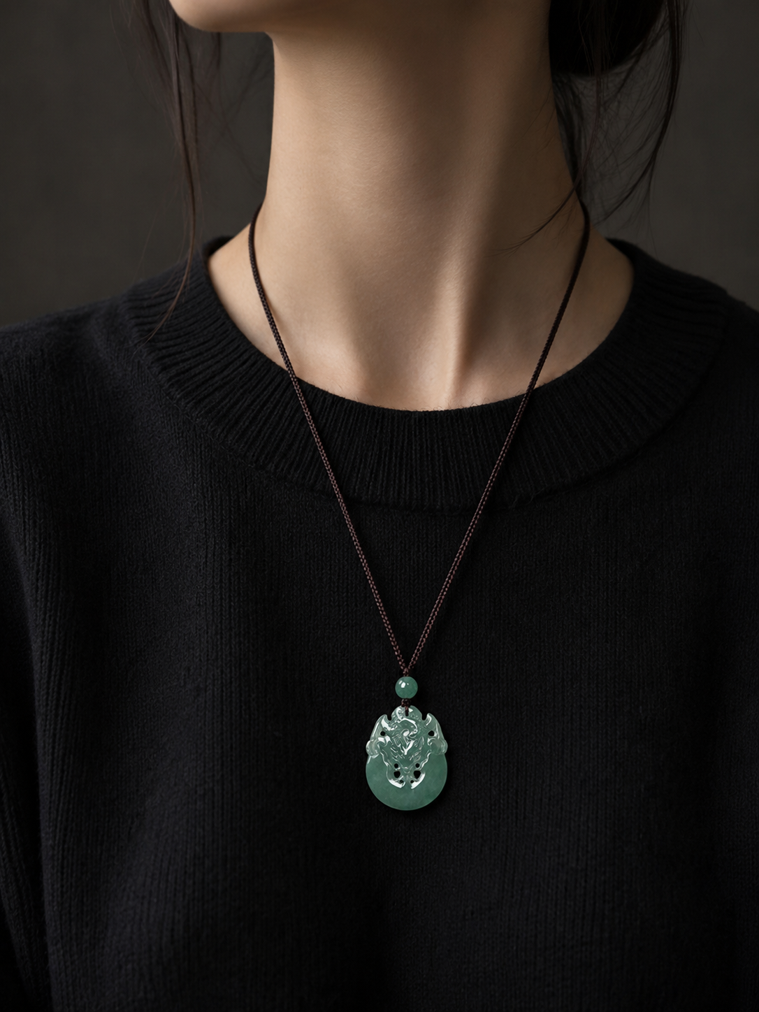Dragon Drinking Water Jade Pendant-Prosperity, Peace & Lasting Fortune