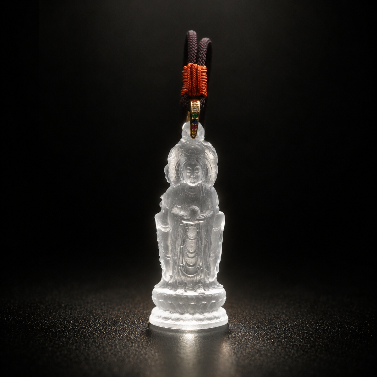 Three-Faced Ksitigarbha Guardian Liuli Pendant¨CProtection. Guidance & Safe Passage
