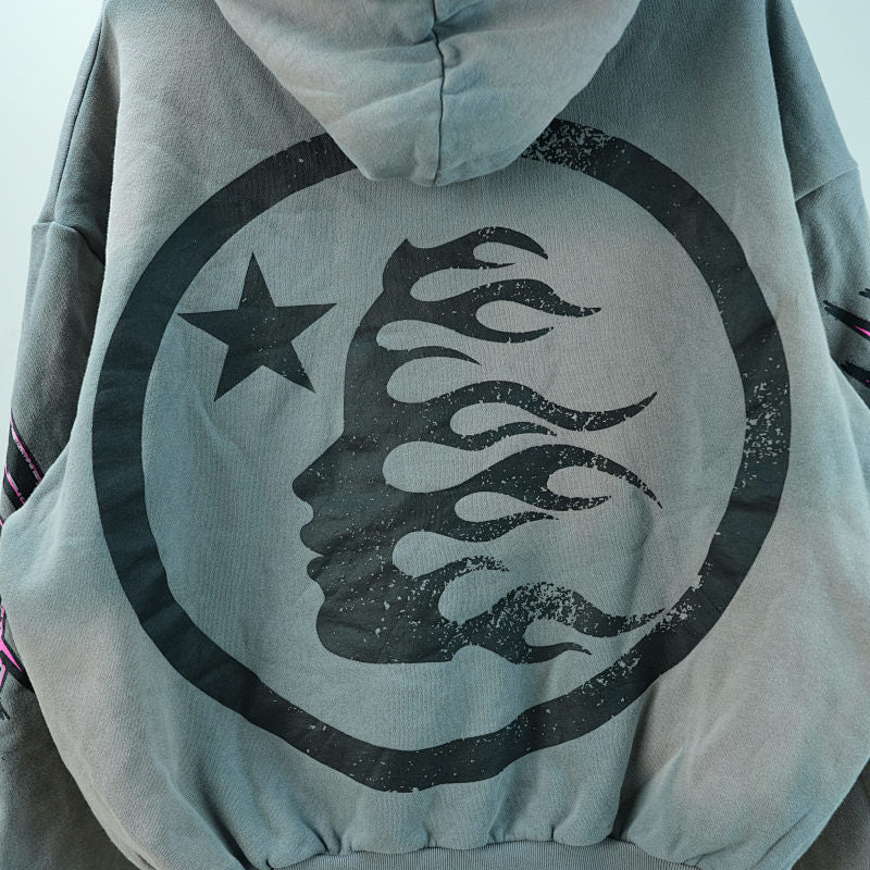 Hellstar Future Flame Hoodie Grey