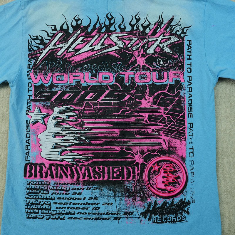 Hellstar Neuron Tour T-Shirt Light Blue