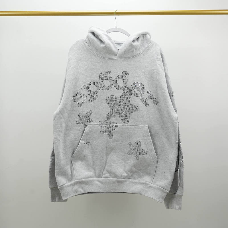 Sp5Der Rhinestone Beluga Hoodie Heather Grey