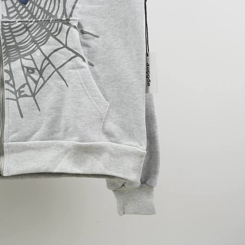 Sp5Der Atlanta Full Zip Hoodie Heather Grey