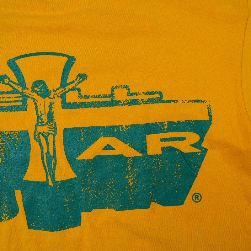 Hellstar Studios Jesus Emblem Short Sleeve Tee Shirt Yellow
