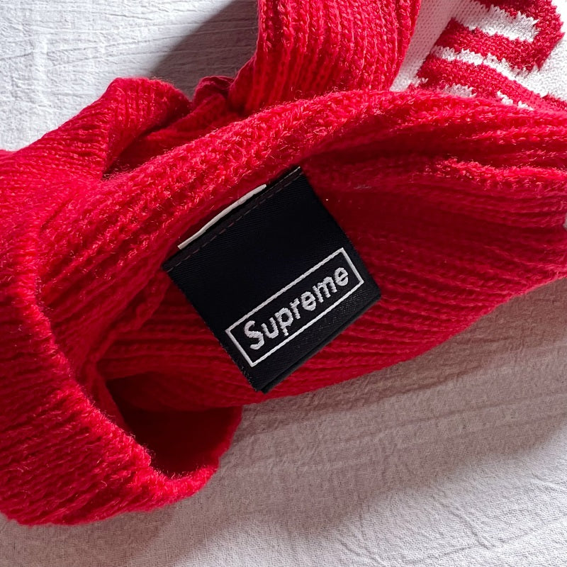 Supreme x New Era Ski Mask - Red/White