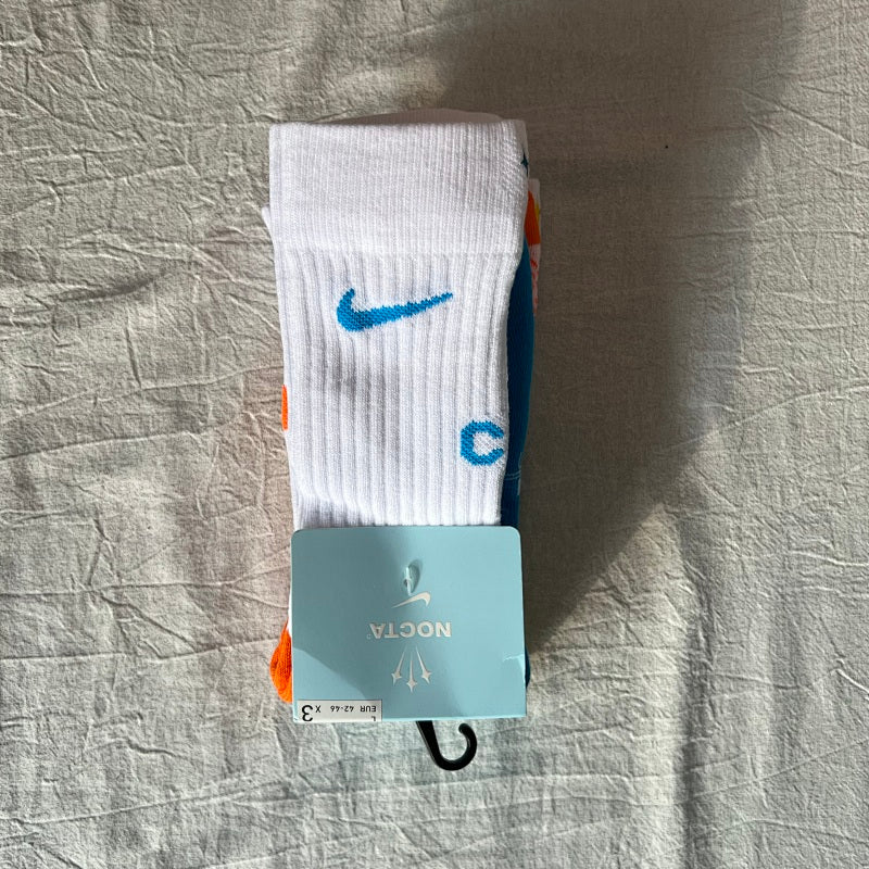 Nk NOCTA Crew Socks White Blue Orange
