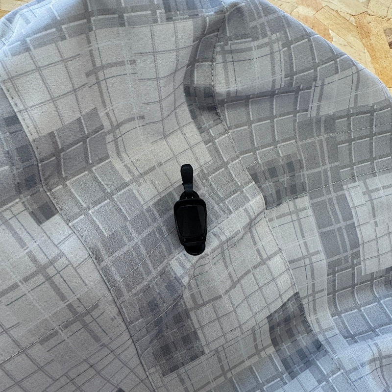 Mertra Patchwork Plaid Jacket - Grey Camo