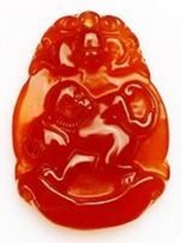 Natural Red Agate 12 Chinese Zodiac Pendant