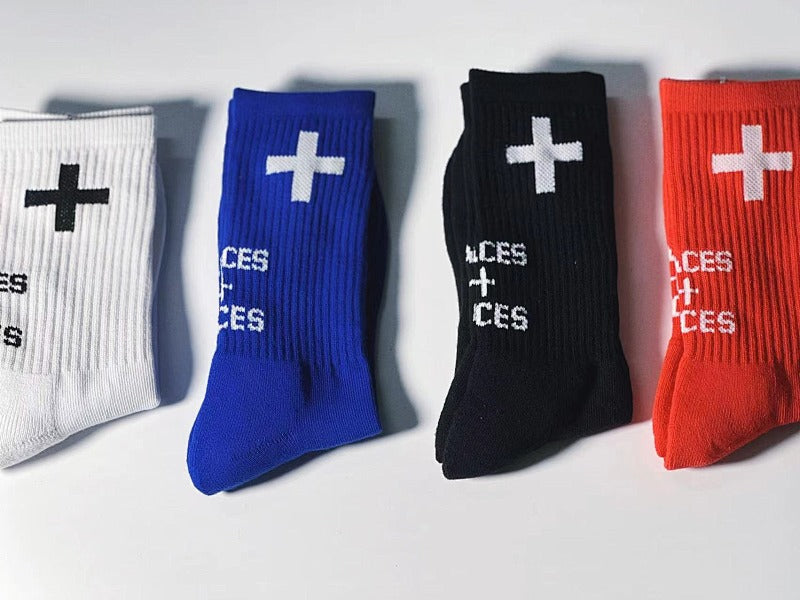 Cross Logo Crew Socks Four Color Set