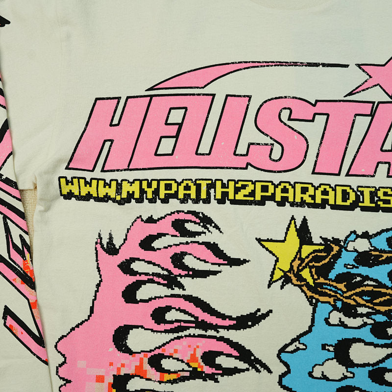 Hellstar Pixel L/S Tee White