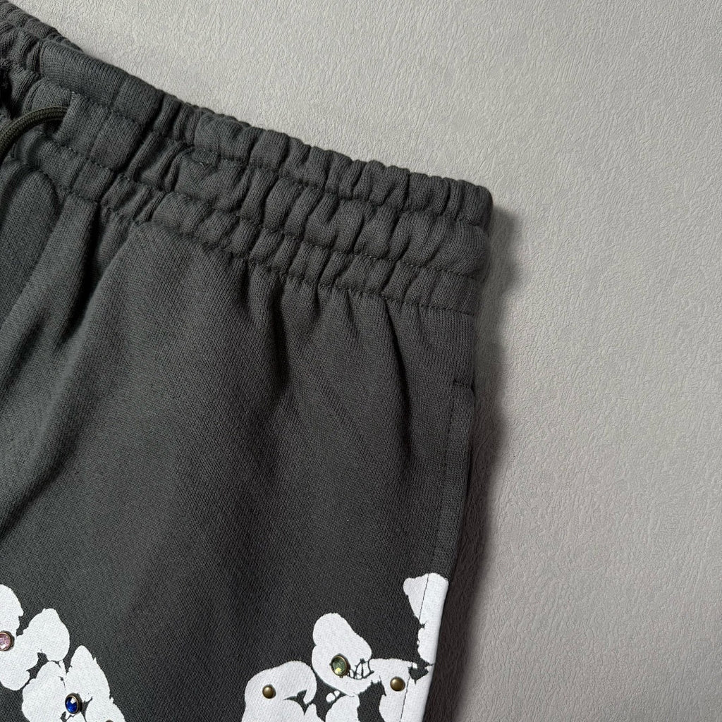 Rhinestone Cotton Wreath Shorts
