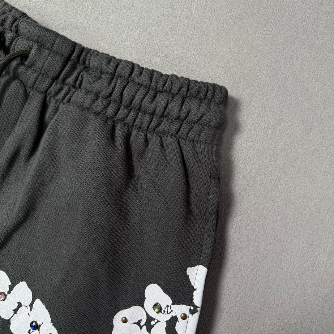 Rhinestone Cotton Wreath Shorts