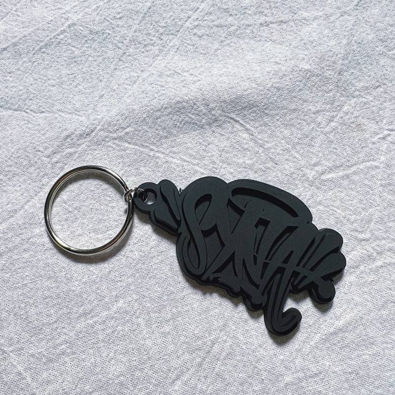 Graffiti Keychains - Black/Silver/Green