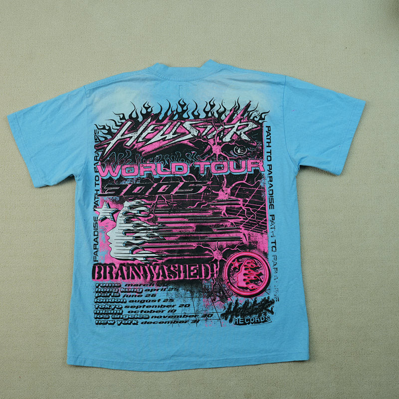 Hellstar Neuron Tour T-Shirt Light Blue