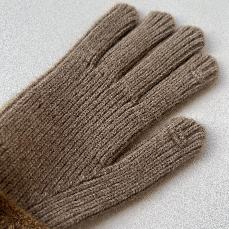 Knit Winter Gloves with Fleece Cuff
