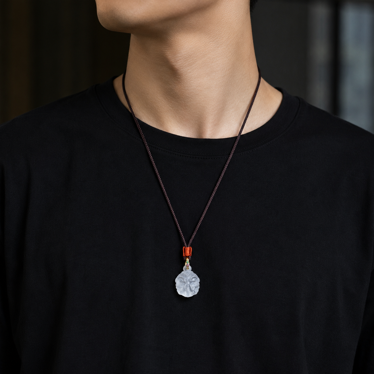 Six-Tusk White Elephant Liuli Pendant-Six Perfections & Compassion for All Beings
