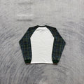 Raglan Long Sleeve Thermal Shirt - White/Green Plaid
