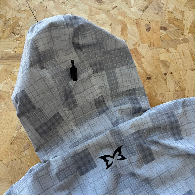 Mertra Patchwork Plaid Jacket - Grey Camo