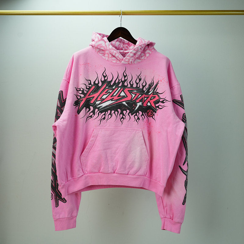 Hellstar Brainwashed With Brain Hoodie Pink
